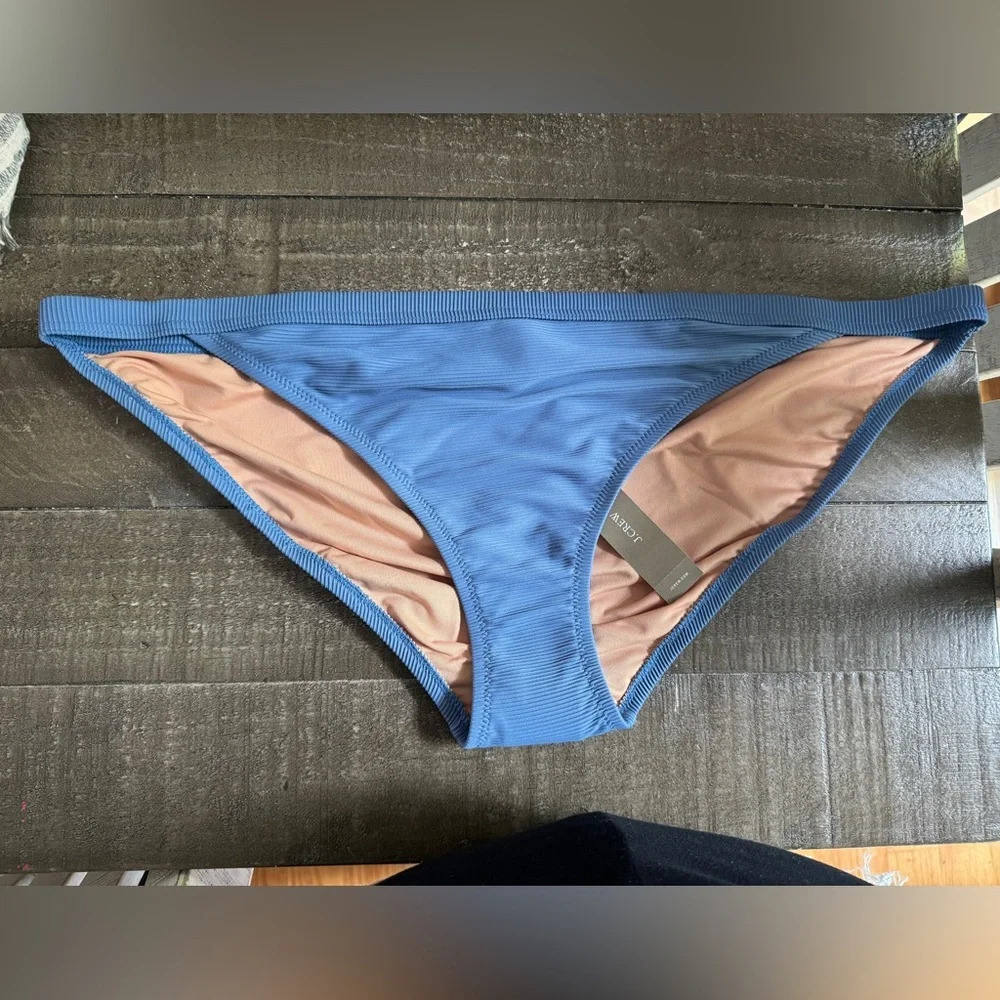 J.CREW NWT Ribbed-trim‎ hipster full-coverage bikini bottom Cornflower Blue XXL